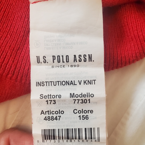 Man US POLO  Red Cotton Sweater M - Picture 4 of 5